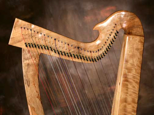 Glenn Hill of Mountain Glen Harps can create custom single, double, and cross-strung harps to your own specifications